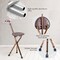 Goplus Adjustable Folding Cane Seat Aluminum Alloy Crutch Chair with Light Blue/Coffee/Black